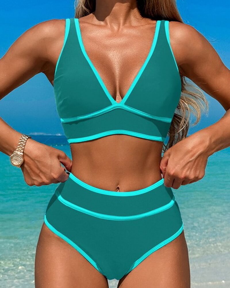 NURO Women's Floral Print Bikini Set with Padded Top