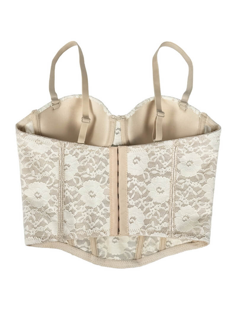 NURO Women's Floral Print Bustier Top - Underbust Corset with Removable Pads & Straps