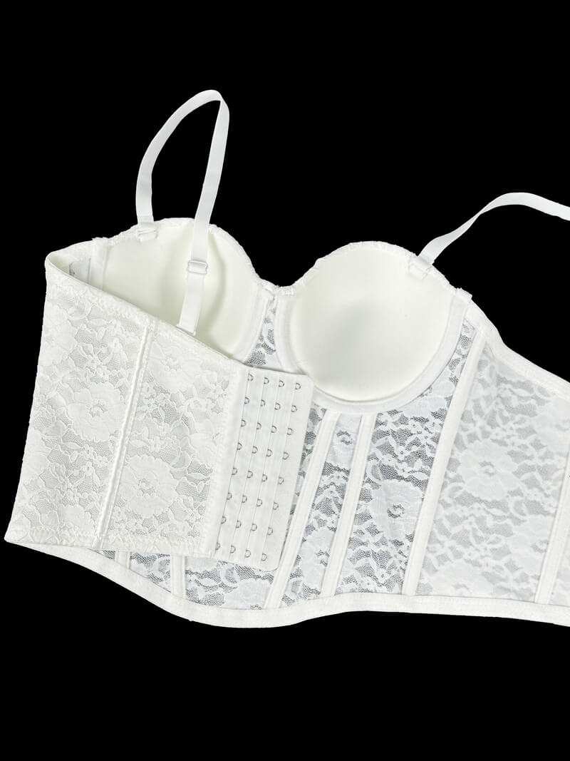 NURO Women's Floral Print Bustier Top - Underbust Corset with Removable Pads & Straps