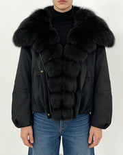 NURO Women's Fox Fur Trim Parka Coat - Thickened Duck Down Jacket with Detachable Faux Fur Hood