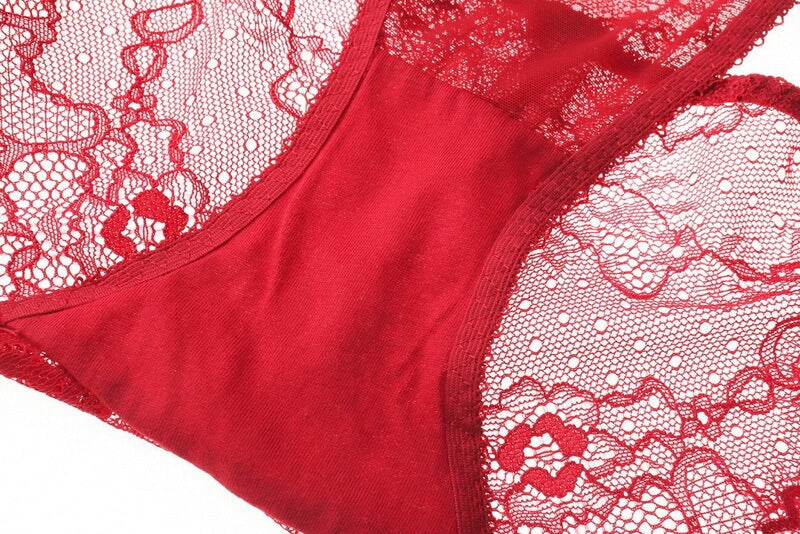 NURO Women's French Lace Minimizer Bra Set