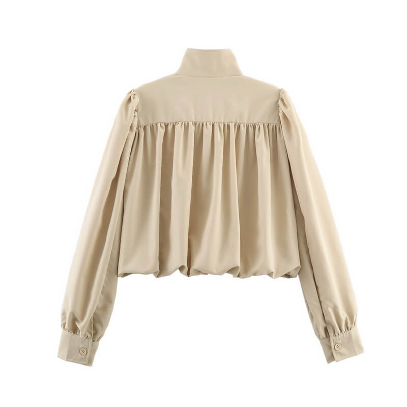 NURO Women's French Retro Puff Sleeve Jacket - Short Cropped Blazer