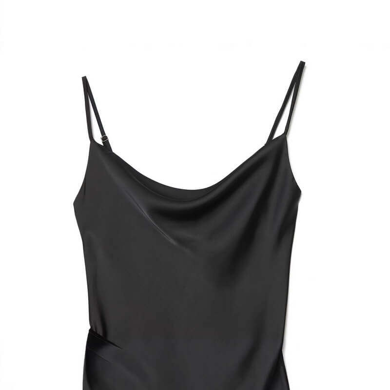 NURO Women's Fringe Trim Slip Dress