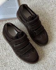 NURO Women's Genuine Leather Slip-On Sneakers Platform Casual Shoes