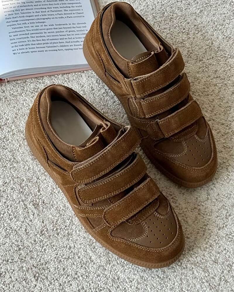 NURO Women's Genuine Leather Slip-On Sneakers Platform Casual Shoes