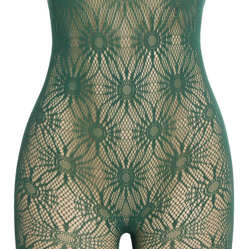 NURO Women's Halter Neck Jacquard Backless Bodysuit Flared Pants