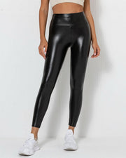 NURO Women's High-Shine PU Leather Leggings