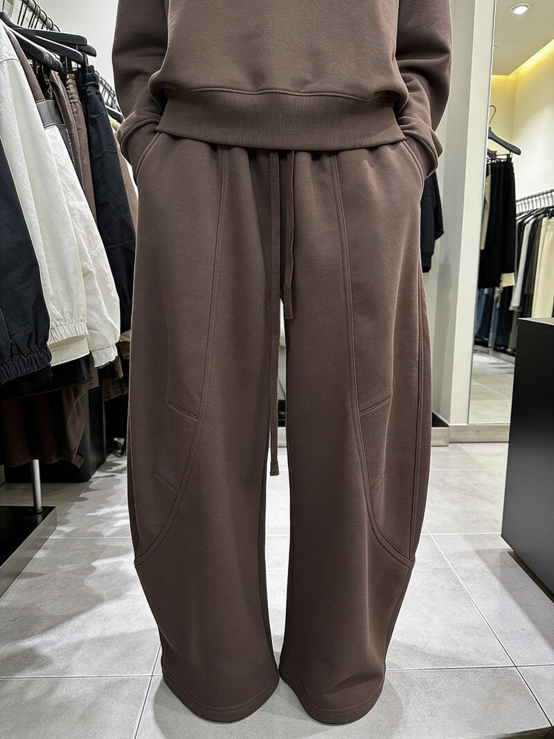 NURO Women's High-Stretch Lounge Pants, Wide Leg Sweatpants with Drawstring, Soft Fleece Lined Joggers for Streetwear (Black, White, Gray, Brown)