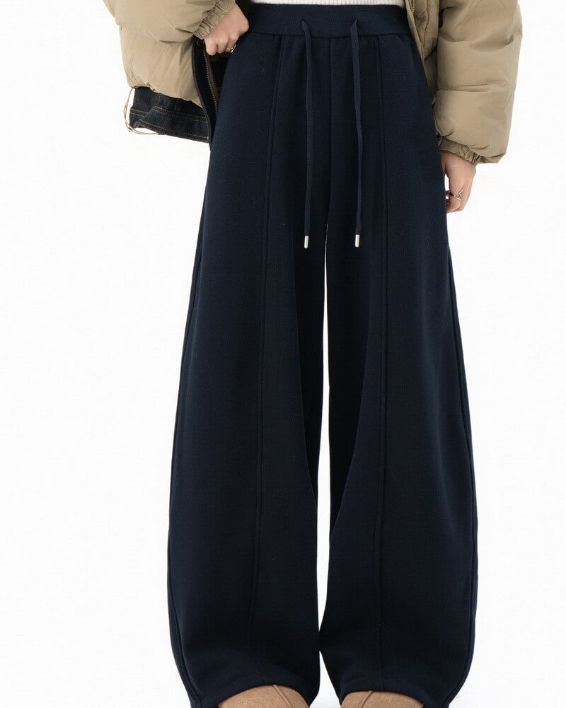 NURO Women's High-Waisted Drawstring Wide Leg Pants