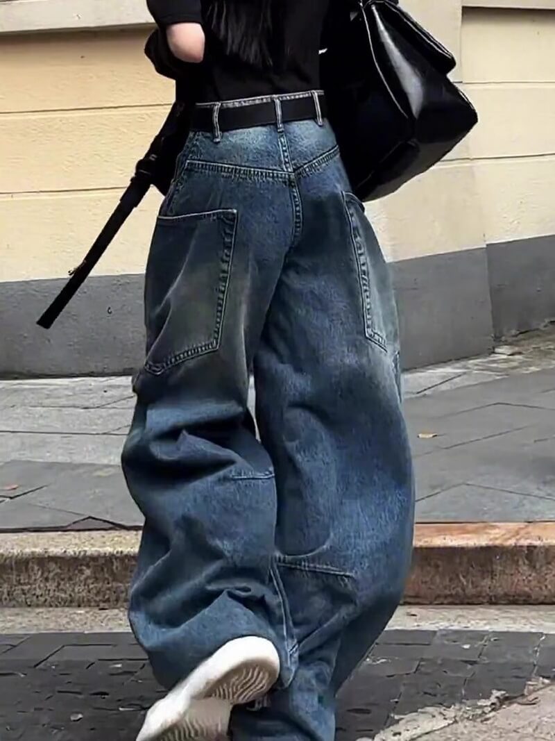 NURO Women's High-Waisted Flared Jeans - Wide Leg, Retro Wash, Denim Bell Bottoms