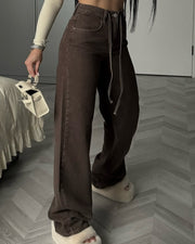 NURO Women's High-Waisted Wide Leg Casual Pants