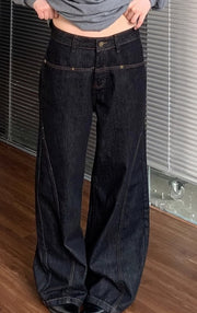 NURO Women's High-Waisted Wide Leg Jeans - Relaxed Fit, Straight Leg, Denim Pants