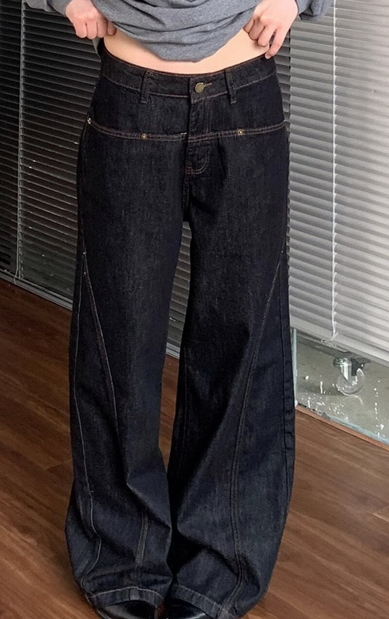 NURO Women's High-Waisted Wide Leg Jeans - Relaxed Fit, Straight Leg, Denim Pants