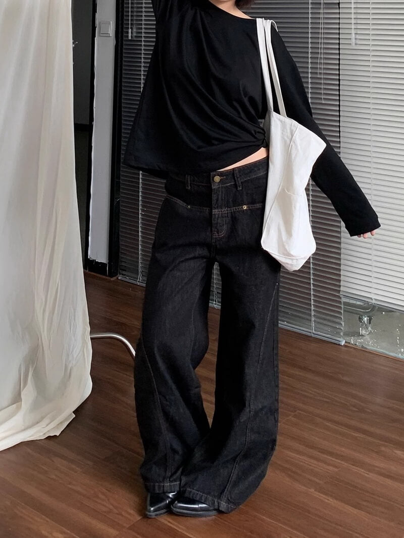 NURO Women's High-Waisted Wide Leg Jeans - Relaxed Fit, Straight Leg, Denim Pants