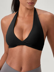 NURO Women's High Neck Strappy Back Longline Sports Bra