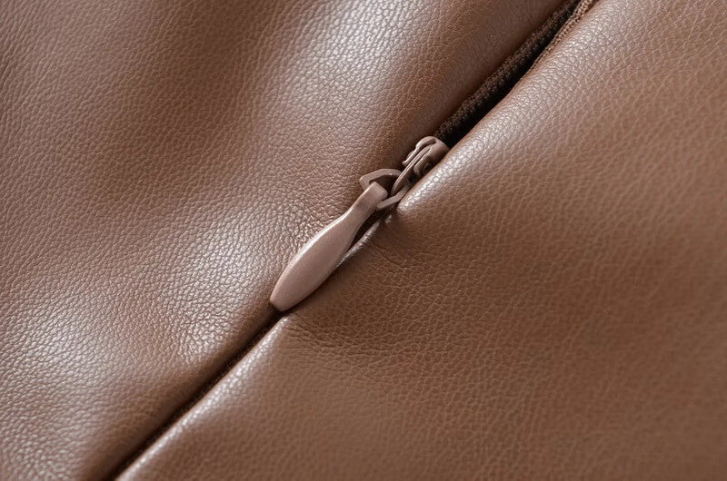 NURO Women's High Waist Asymmetrical PU Pencil Skirt