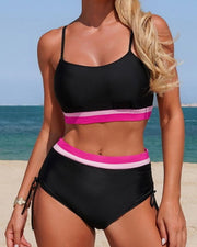 NURO Women's High Waist Bikini Set High Elasticity Quick Dry Two-Piece Swimwear