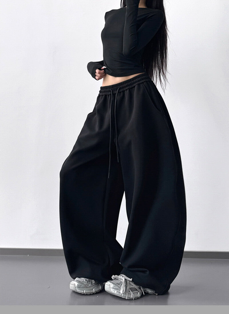 NURO Women's High Waist Drawstring Wide Leg Jeans - Extra Long Denim Palazzo Pants with Relaxed Fit