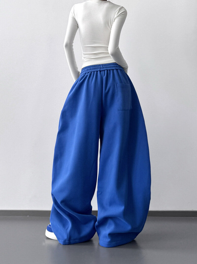 NURO Women's High Waist Drawstring Wide Leg Jeans - Extra Long Denim Palazzo Pants with Relaxed Fit