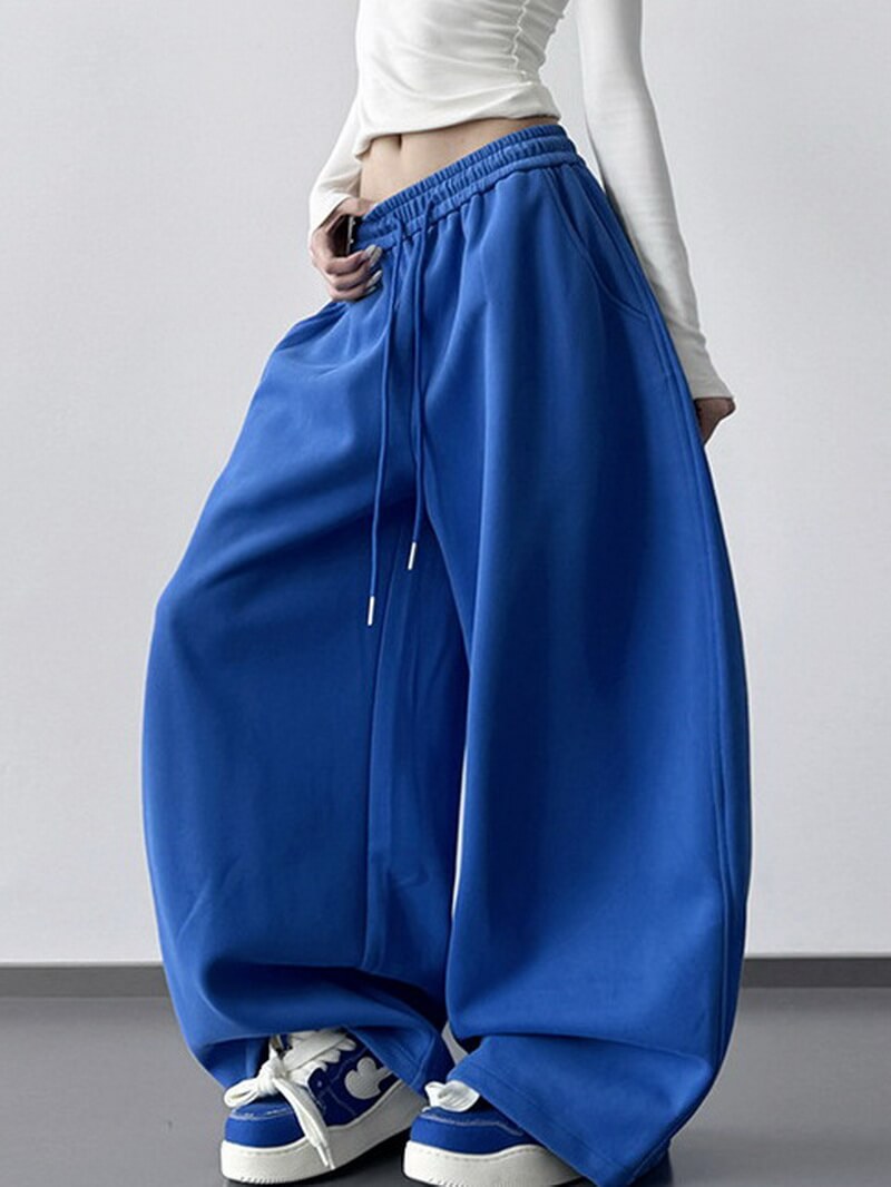 NURO Women's High Waist Drawstring Wide Leg Jeans - Extra Long Denim Palazzo Pants with Relaxed Fit