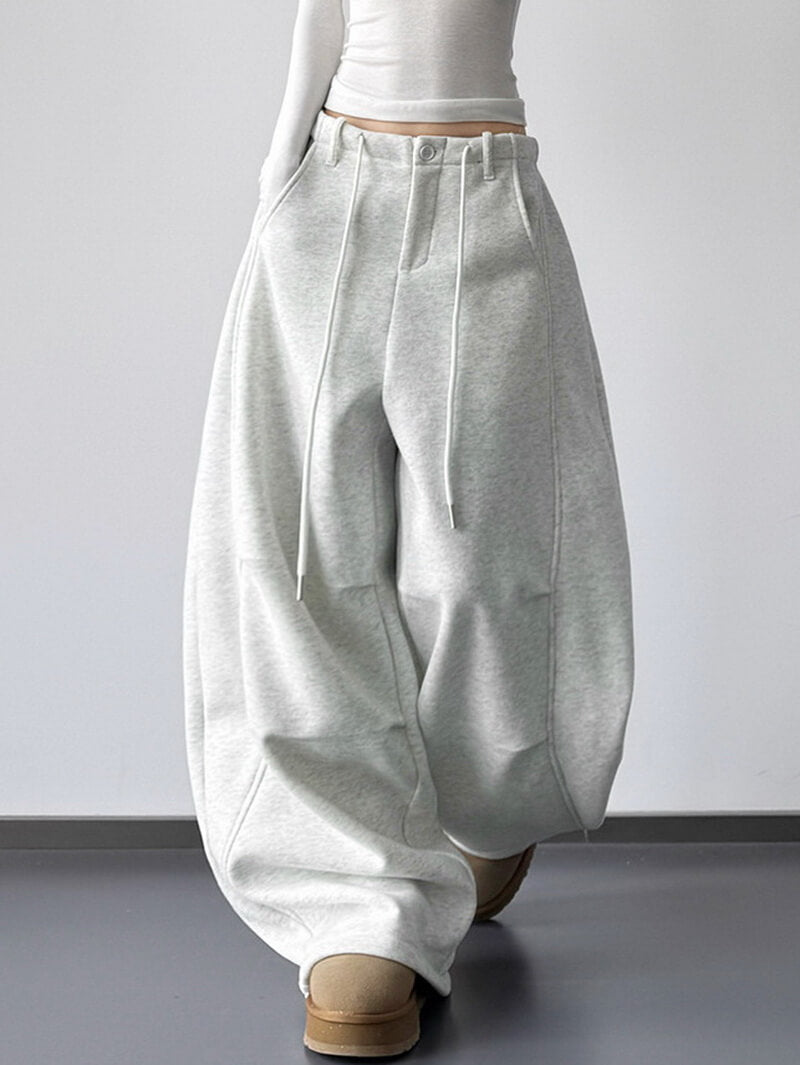 NURO Women's High Waist Fleece Lined Wide Leg Pants - Extra Long Cargo Trousers for Winter