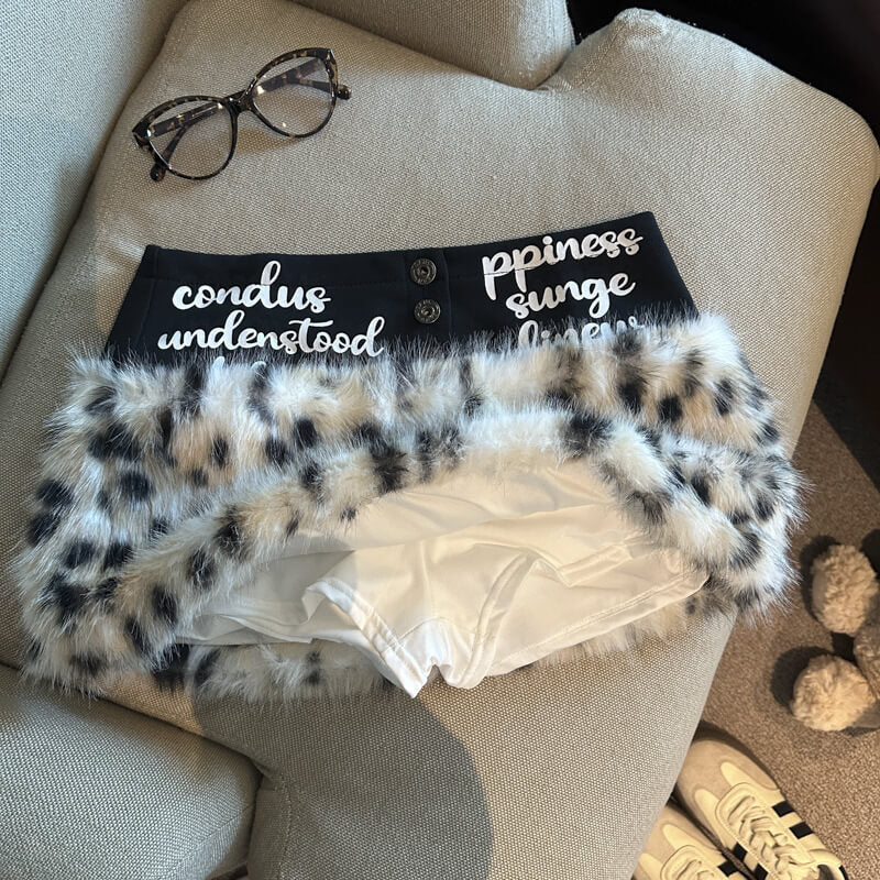 NURO Women's High Waist Leopard Print Mini Skirt, Stretch Fit Bodycon Skirt for Fall and Winter