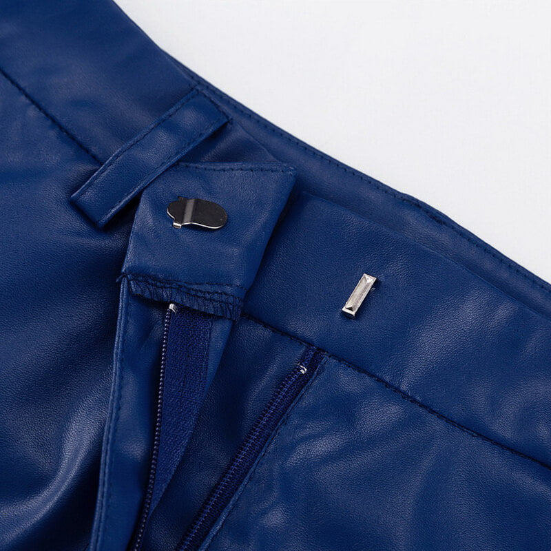 NURO Women's High Waist PU Leather Pants - Straight Leg Trousers with Minimalist Design, Casual Streetwear Pants