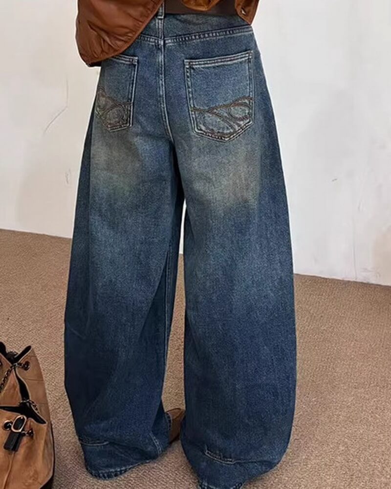 NURO Women's High Waist Straight Leg Fleece Lined Jeans, Winter Warm Denim Pants with Pockets