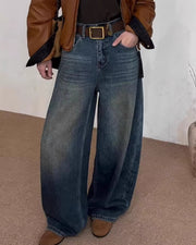 NURO Women's High Waist Straight Leg Fleece Lined Jeans, Winter Warm Denim Pants with Pockets