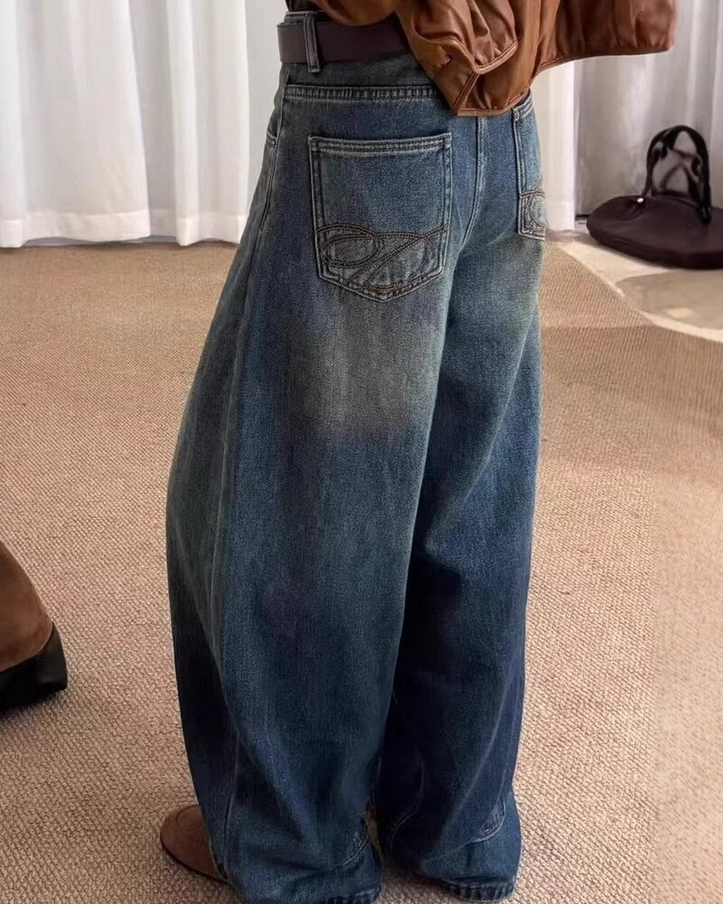 NURO Women's High Waist Straight Leg Fleece Lined Jeans, Winter Warm Denim Pants with Pockets