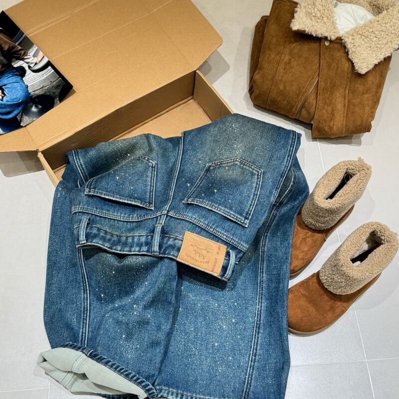 NURO Women's High Waist Vintage Flare Jeans, Fleece Lined Wide Leg Denim Pants with Belt