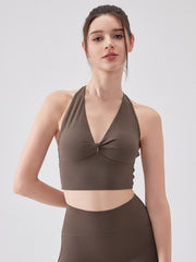 NURO Women's Knot-Back Racer Bra Top