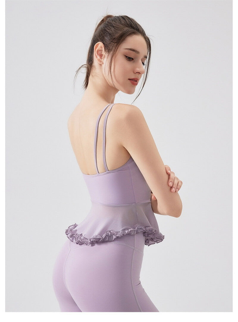 NURO Women's Lace-Back Airy Sports Bra with Padded Cups