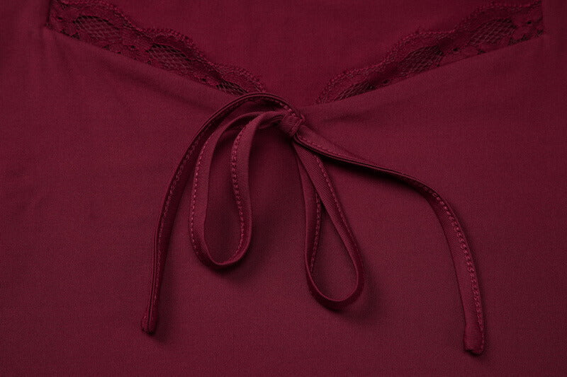 NURO Women's Lace-Up Bow Detail Sleeveless Crop Top, Slim Fit Camisole with Wide Straps