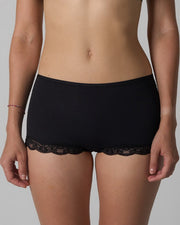 NURO Women's Lace Boy Shorts, High-Waist Breathable Knit Panties