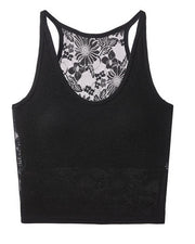 NURO Women's Lace Cutout Cami Top, Sleeveless Racerback Slip Top