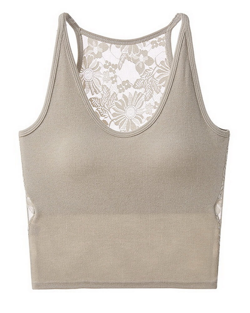 NURO Women's Lace Cutout Cami Top, Sleeveless Racerback Slip Top