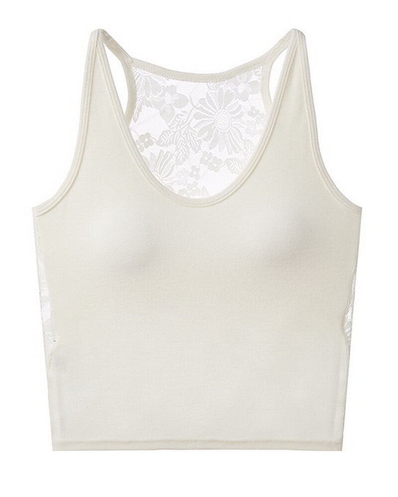 NURO Women's Lace Cutout Cami Top, Sleeveless Racerback Slip Top