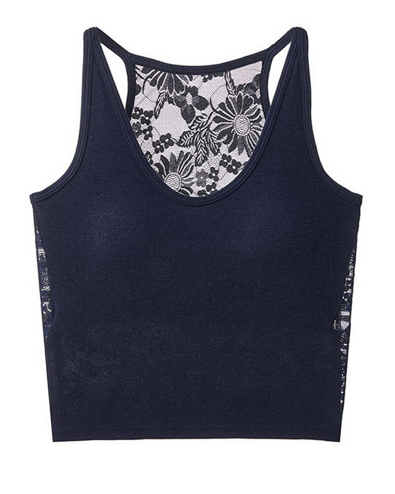 NURO Women's Lace Cutout Cami Top, Sleeveless Racerback Slip Top