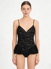 NURO Women's Lace Hem Camisole Top