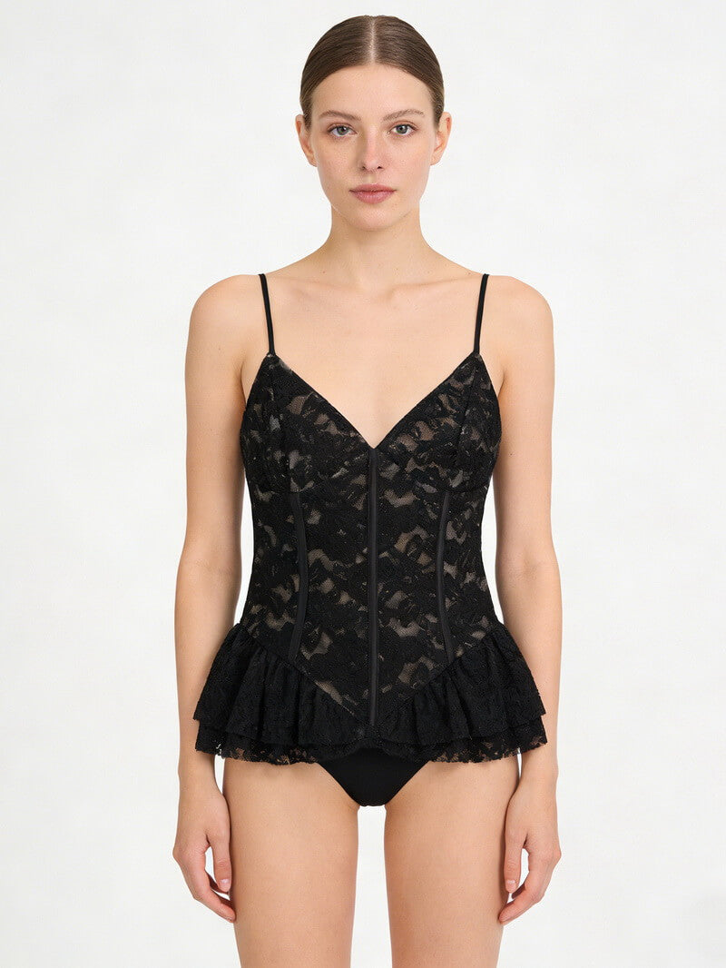 NURO Women's Lace Hem Camisole Top