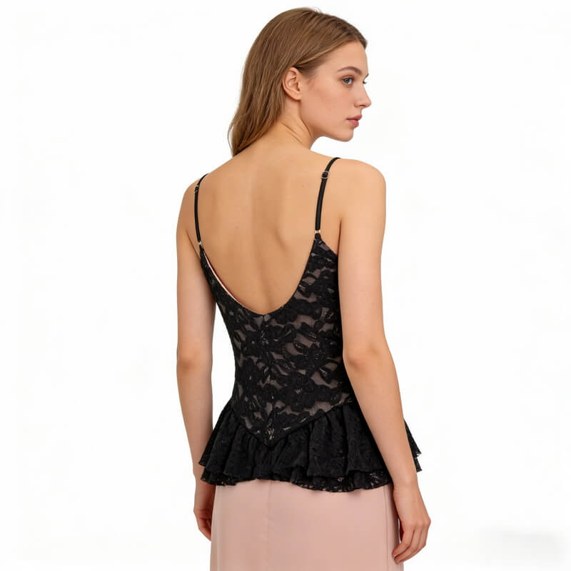 NURO Women's Lace Hem Camisole Top