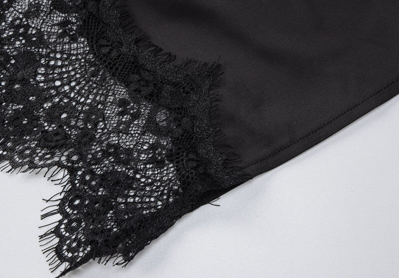 NURO Women's Lace Trim Backless Slip Dress, Sexy Sleeveless Midi Dress