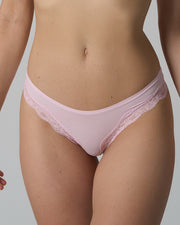 NURO Women's Lace Trim Breathable Panty, High Stretch Seamless Underwear