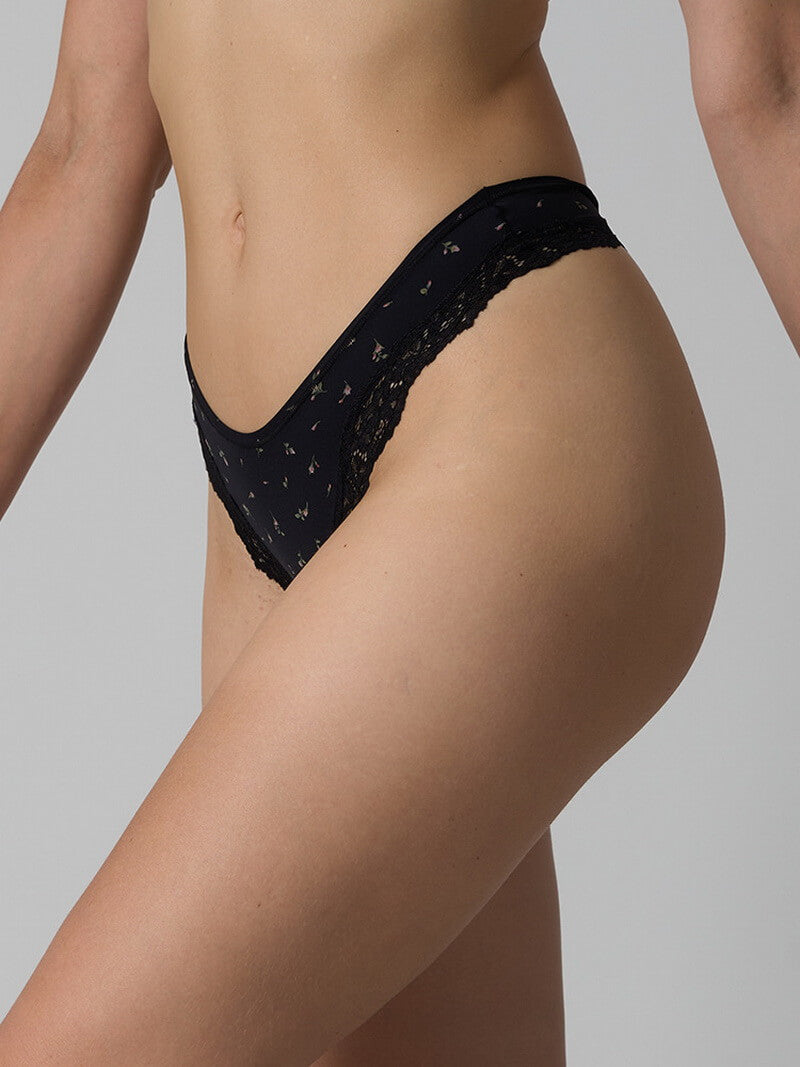 NURO Women's Lace Trim Breathable Panty, High Stretch Seamless Underwear