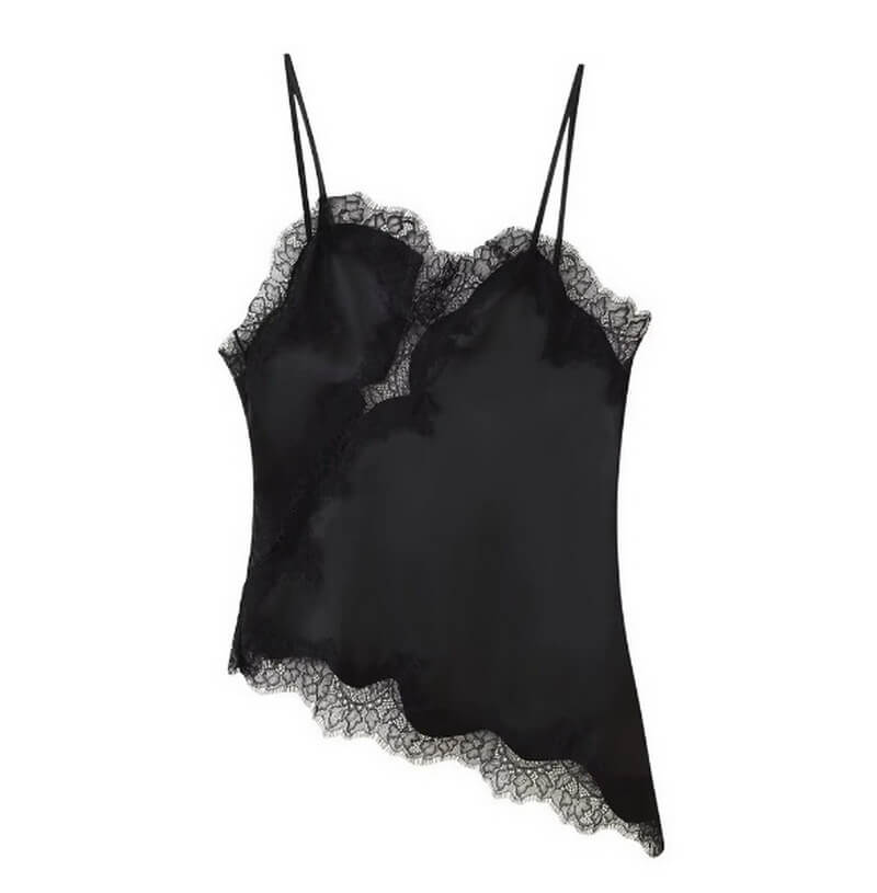 NURO Women's Lace Trim Cami Top - Sexy Lingerie Style Crop Top