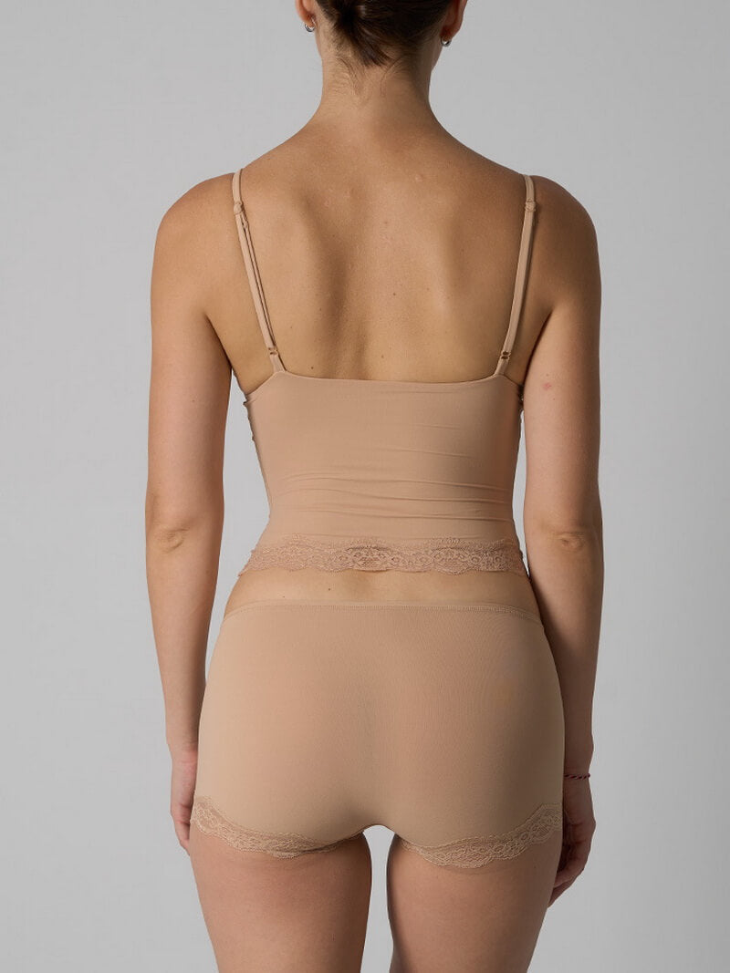 NURO Women's Lace Trim Sleepwear Set, V-Neck Camisole and Shorts Pajamas