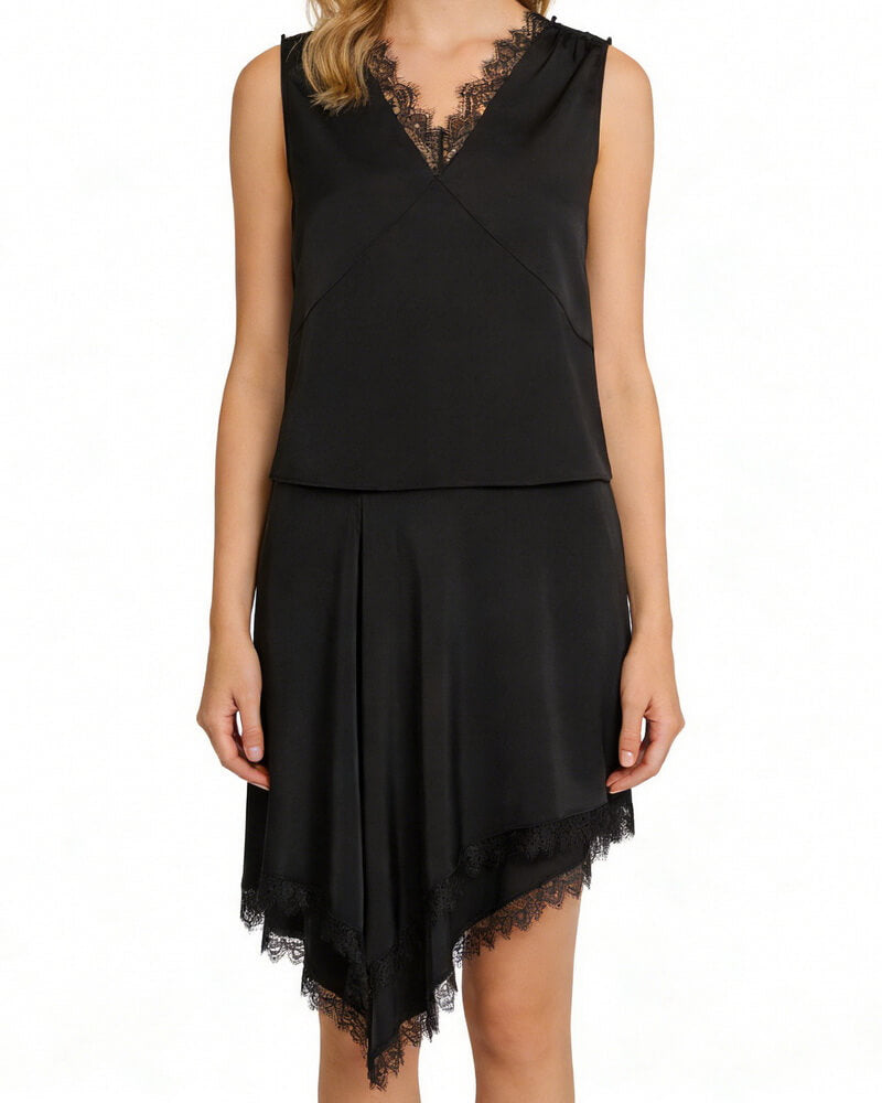 NURO Women's Lace Trim Two-Piece Set