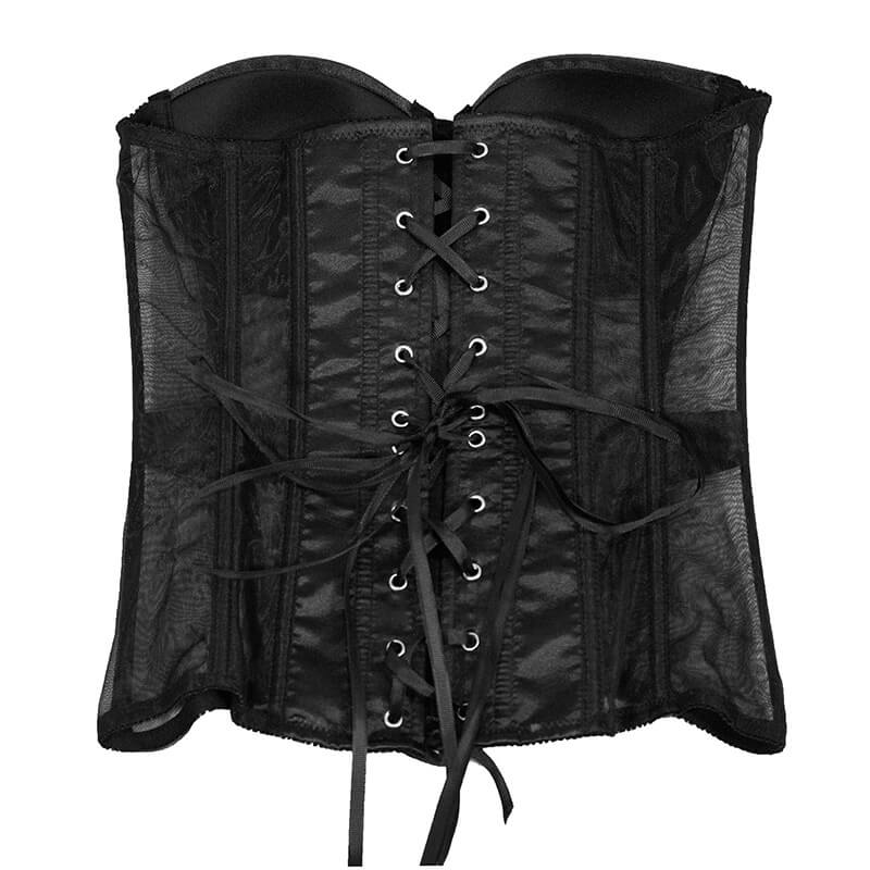 NURO Women's Sexy Sheer Lace Corset Top