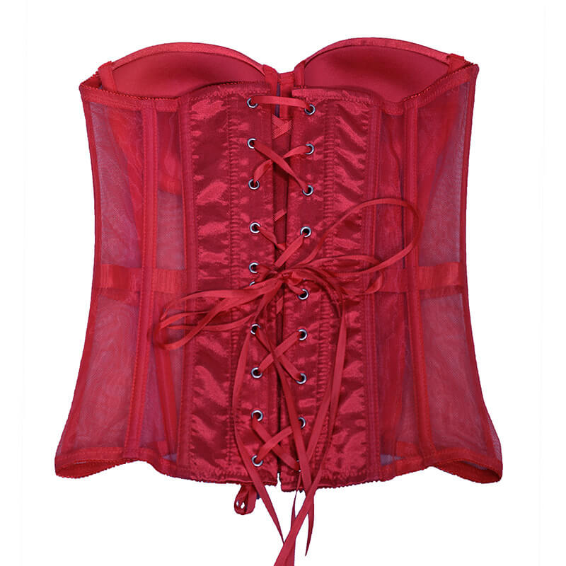 NURO Women's Sexy Sheer Lace Corset Top